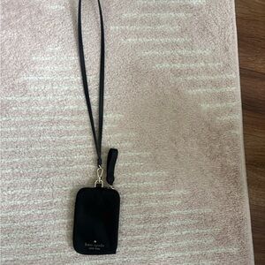 Kate Spade Black Chelsea Card Case Lanyard